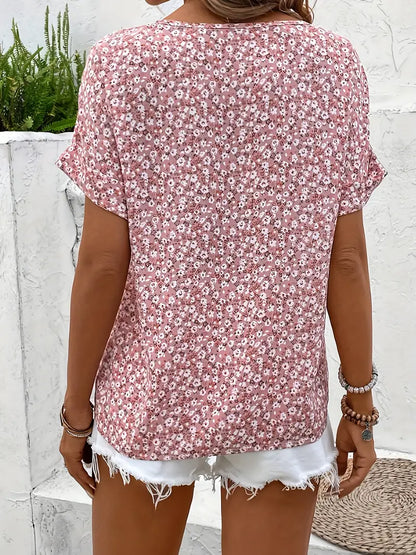 Charis™ - Floral Button-Up Blouse